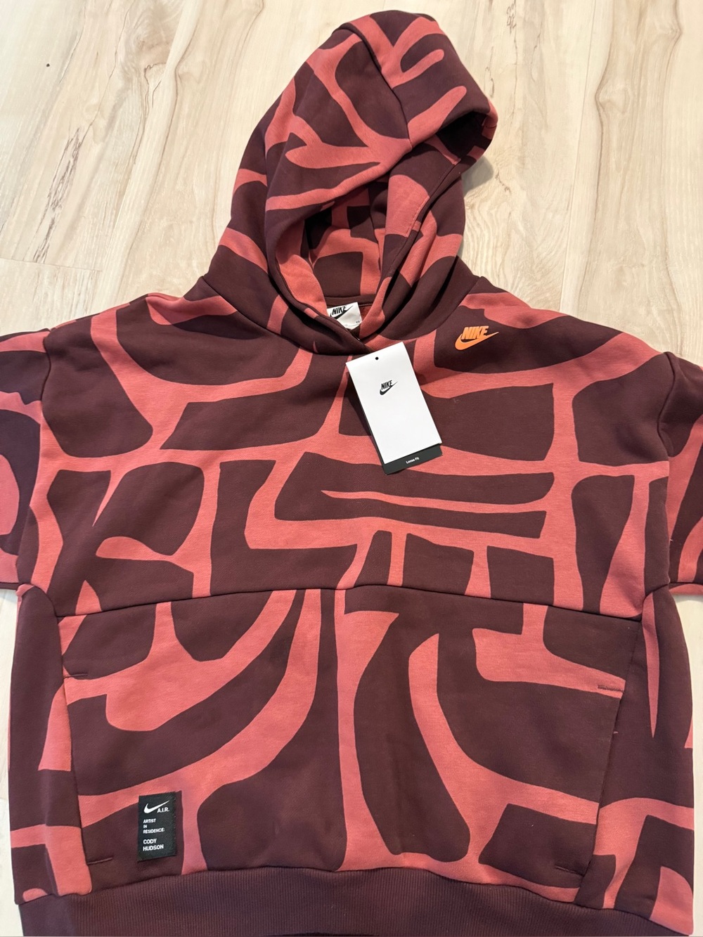 Nike Maroon & Rust Artist CODY HUDSON Series Pullover XL Kids